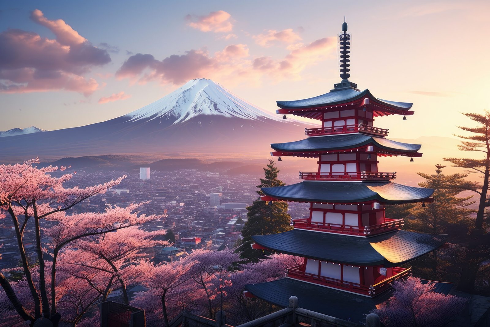 Kyoto temple at sunset – travel to Japan